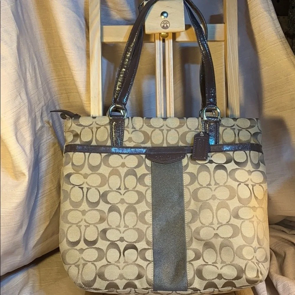 Coach iconic logo canvas/leather everyday tote